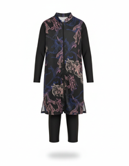 Annette Abstract Maxi Burkini – Long Sleeve Voile