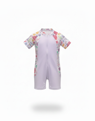 Lumiere Floral Kids Swimsuit – Short Sleeve Voile