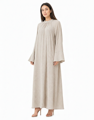 Margaux Plaid Maxi Dress – Relaxed Fit Long Sleeve Voile