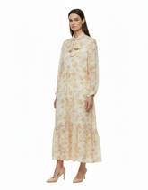 Juliette Floral Maxi Dress – Belted V-Neck Voile