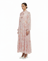 Manon Paisley Maxi Dress – Belted V-Neck Voile