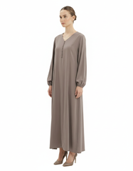 Eloise Viscose Maxi Dress – Relaxed Fit V-Neck Voile