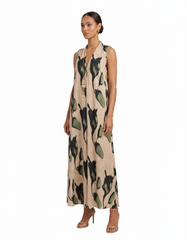Florence Abstract Maxi Dress – Relaxed Fit V-Neck Voile
