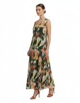 Mathilde Abstract Maxi Dress – Relaxed Fit V-Neck Voile