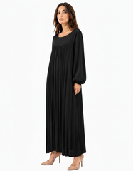 Pierrette Viscose Maxi Dress – Pull-On Long Sleeve Voile