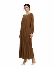 Pierrette Viscose Maxi Dress – Pull-On Long Sleeve Voile
