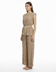 Pauline Pleated Co-ord Set – Sleeveless Voile