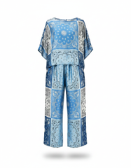 Perle-Rose Paisley Co-ord Set – Pull-On Boat Neck Voile