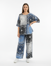 Perle-Rose Paisley Co-ord Set – Pull-On Boat Neck Voile