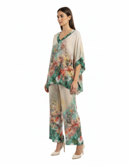 Solene-Marie Floral Co-ord Set – Pull-On V-Neck Voile