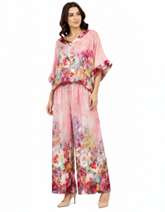 Solene-Marie Floral Co-ord Set – Pull-On V-Neck Voile
