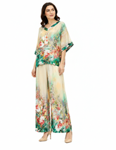 Solene-Marie Floral Co-ord Set – Pull-On V-Neck Voile
