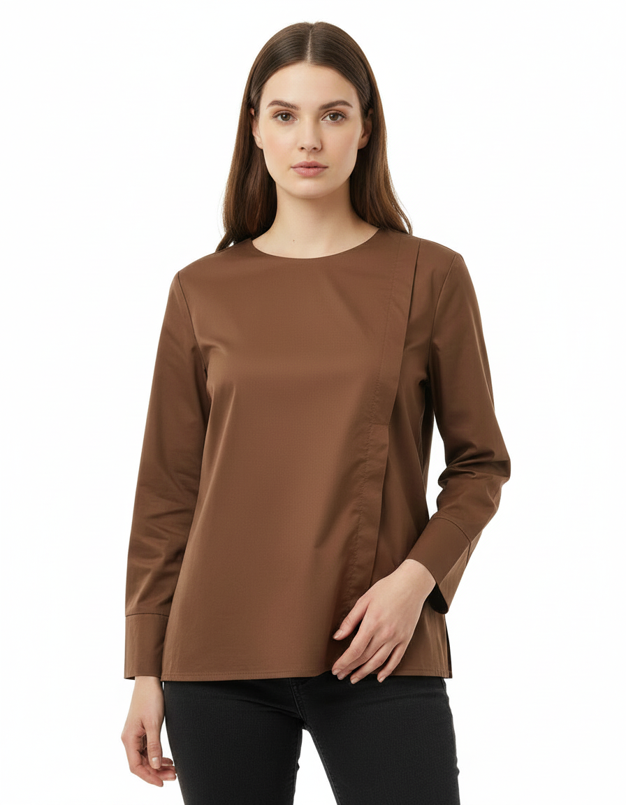 Fleur Cotton Blouse – Relaxed Fit Long Sleeve Voile