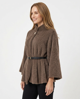 Marilou Everyday Poncho – Button-Front 3/4 Sleeve Voile