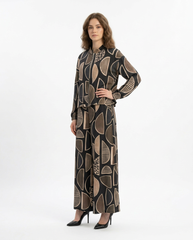 Idalie Abstract Maxi Co-ord Set – Relaxed Fit Long Sleeve Voile