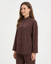 Maelys Everyday Midi Blouse – Relaxed Fit Long Sleeve Voile