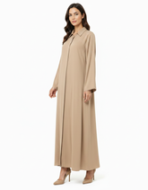 Amelie Viscose Maxi Dress – Button-Front Collared Voile