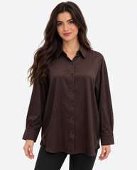 Julienne Striped Shirt – Button-Front Collared Voile