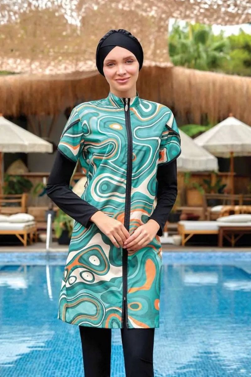 Adasea Burkini Swimsuit-1324 Voile