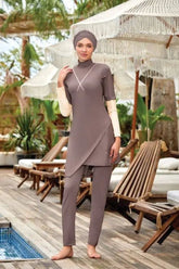 Adasea Burkini Lycra Swimsuit-4414 Voile