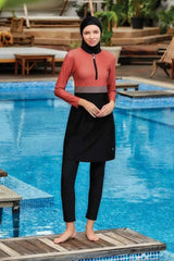 Adasea Burkini Lycra Swimsuit-4435  Voile