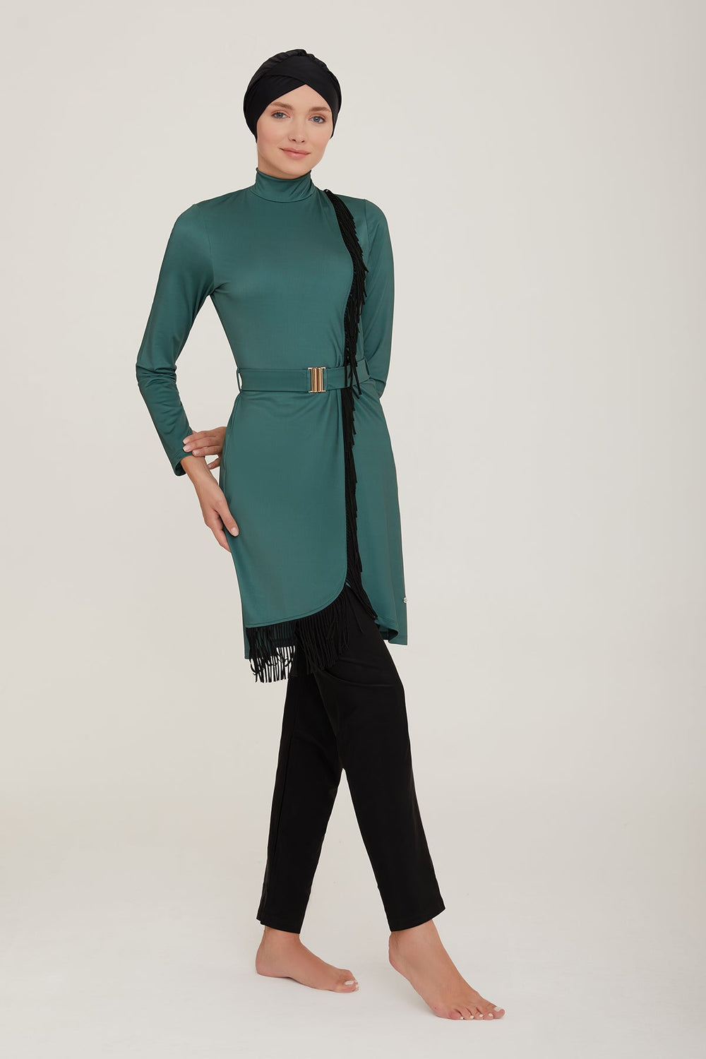 Adasea Burkini Lycra Swimsuit-4443 Voile