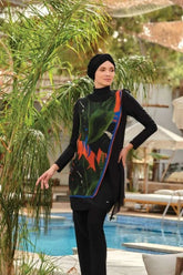 Adasea Burkini Lycra Swimsuit-4471 Voile