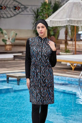 Rozamay Burkini Swimsuit-9051-B  Voile