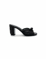 Hilaire Mesh Block Heel Sandals – Open Toe UQ