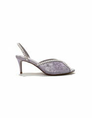 Cerise-Rose Floral Stiletto Sandals – Slingback UQ