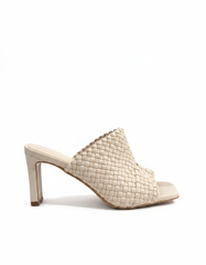 Vanille Woven Block Heel Sandals – Open Toe UQ