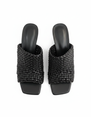 Vanille Woven Block Heel Sandals – Open Toe UQ