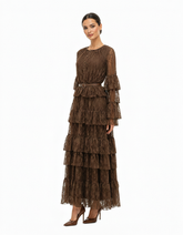 Layla Elegant Maxi Dress – Button-Front Long Sleeve Elora