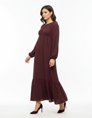 Layan Viscose Maxi Dress – Long Sleeve Elora