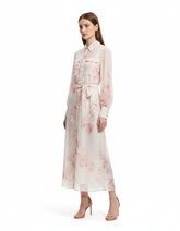 Amira Floral Maxi Dress – Button-Front Collared Elora