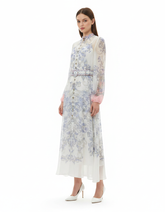Lubna Floral Maxi Dress – Button-Front Long Sleeve Elora