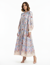 Marwa Abstract Maxi Dress – Long Sleeve