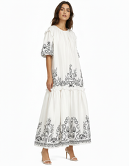 Najla Tribal Maxi Dress – Short Sleeve Elora
