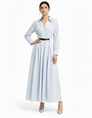 Ruba Cotton Maxi Dress – Belted V-Neck Elora