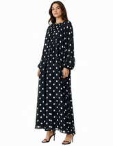 Rula Polka Dot Maxi Dress – Long Sleeve Elora