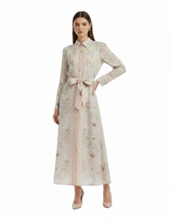 Sumaya Paisley Maxi Dress – Button-Front Collared Elora
