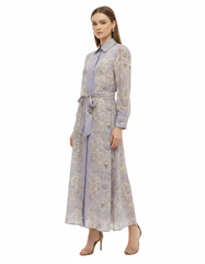 Sumaya Paisley Maxi Dress – Button-Front Collared Elora