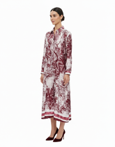 Balqis Abstract Maxi Dress – Button-Front Collared Elora