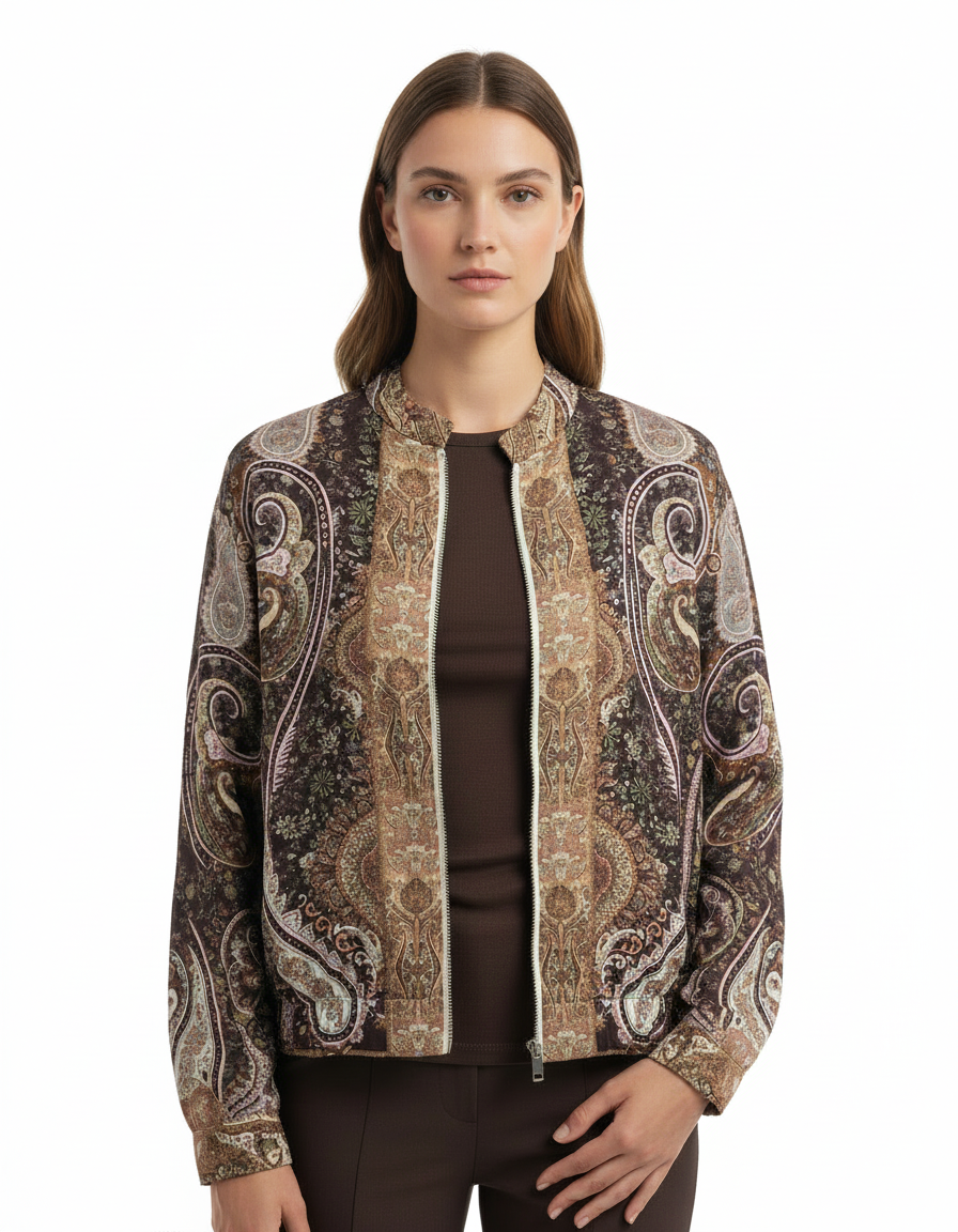 Ibtisam Paisley Cropped Jacket – Long Sleeve Elora
