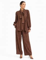 Noor Pleated Co-ord Set – Button-Front Long Sleeve Elora