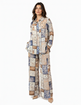 Zeina Geometric Co-ord Set – Button-Front Collared Elora