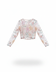 Dana Floral Cropped Blouse – Long Sleeve Elora