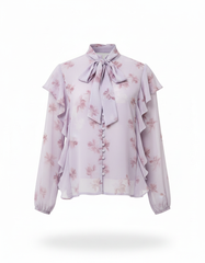 Shaima Floral Blouse – Button-Front Collared