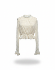 Hafsa Floral Cropped Blouse – Pull-On Long Sleeve Elora