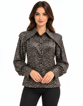 Abrar Polka Dot Blouse – Button-Front Collared Elora